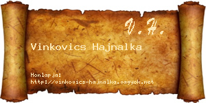 Vinkovics Hajnalka névjegykártya